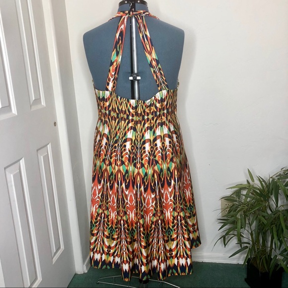 Gabby Skye Halter Dress in Psychedelic Print 22W - Picture 4 of 8